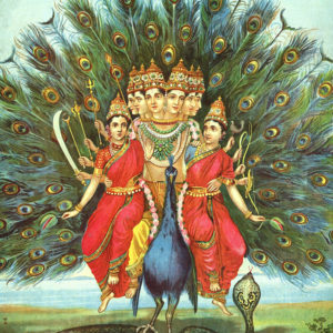 kartikeya with wives Devasena and Valli